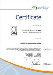 Certificate OHSAS 18001